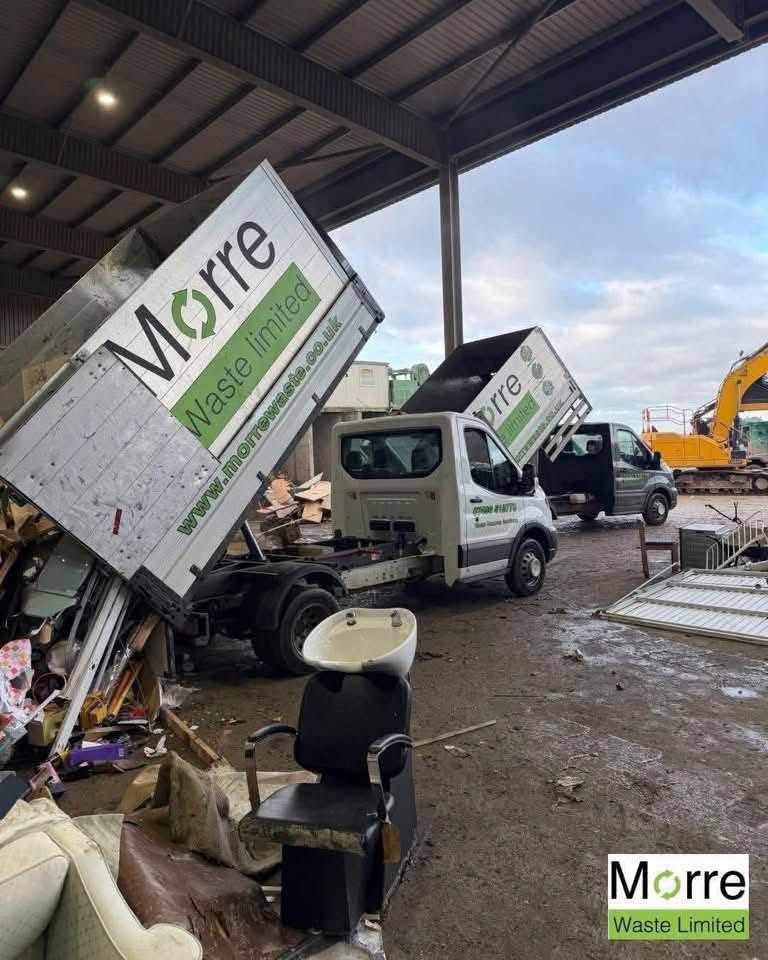 Morre Waste vans at the yard during a salon refit clearance