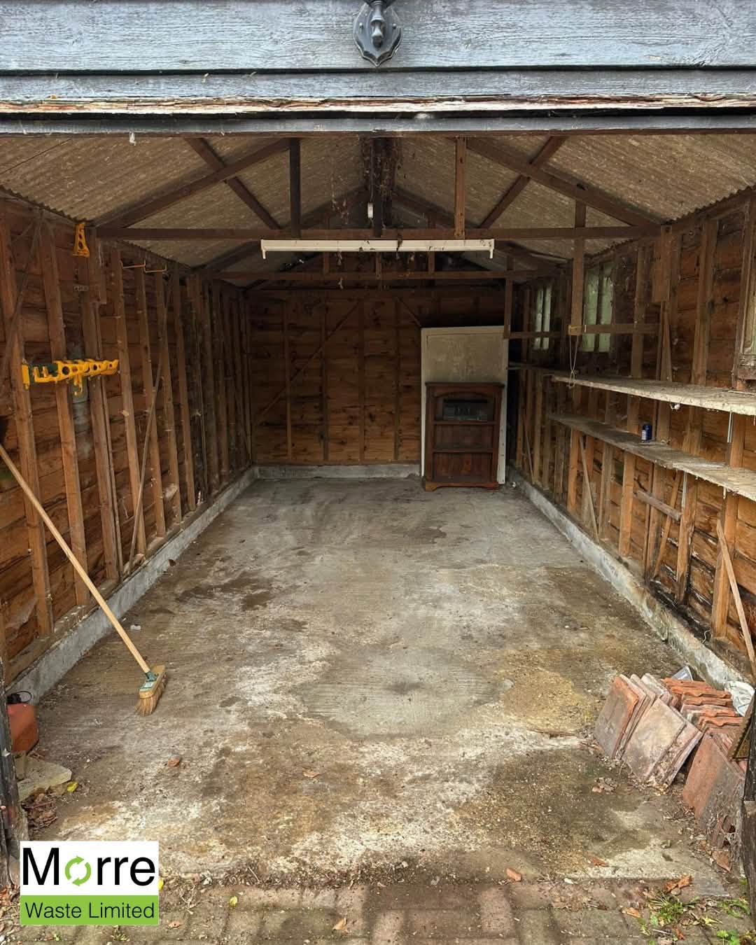 Garage after full clearance by Morre Waste Limited